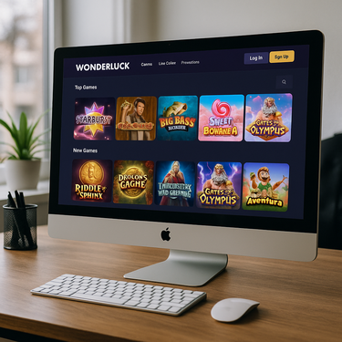 WonderLuck Casino - Desktop Design - Modern and Intuitive Interface